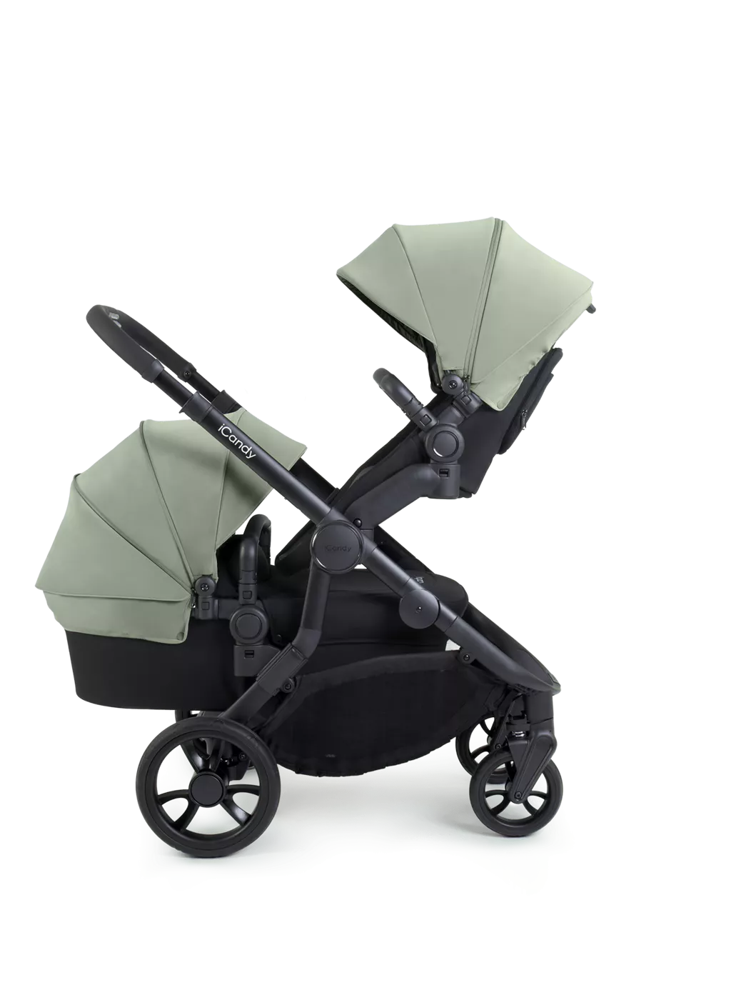 iCandy Orange 4 Pushchair, Carrycot Bundle Jet /Pistachio Ex Display