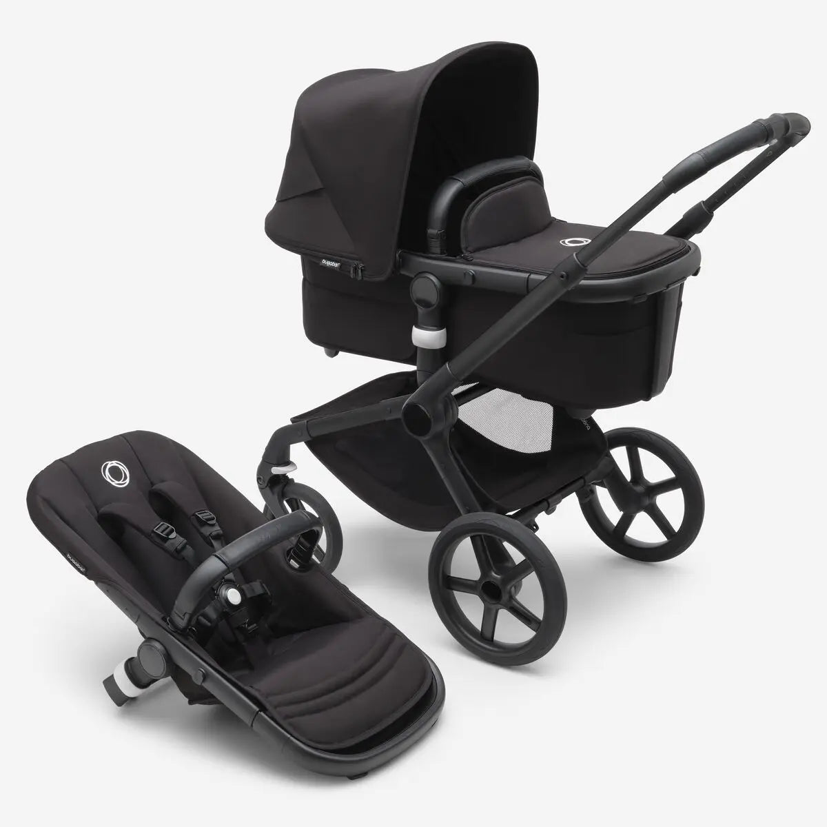 Bugaboo Fox 5 carrycot and seat pushchair Midnight Black – Jolly Tots