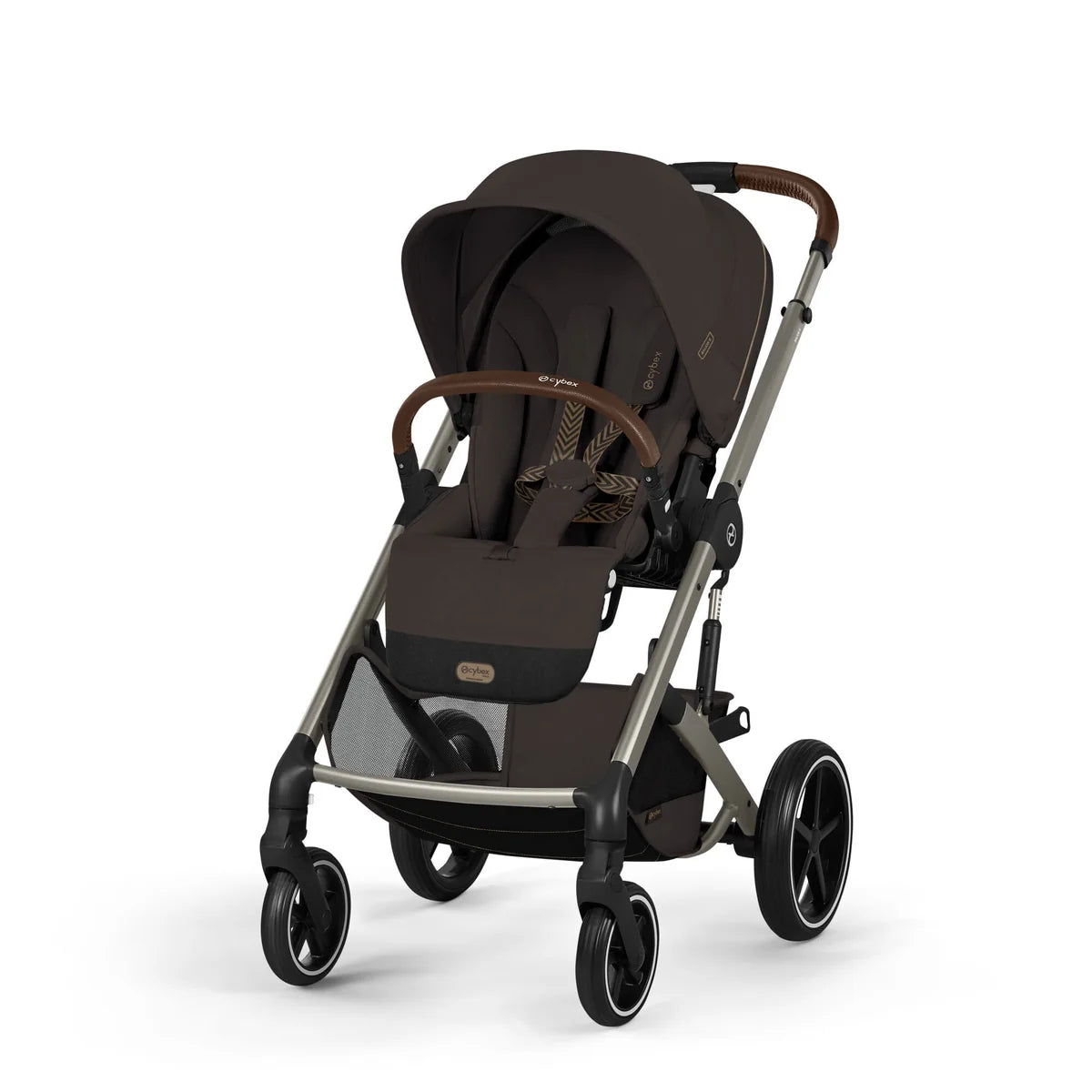 Cybex Balios S Lux + Folding Carrycot Bundle with Cloud G3 Plus Car Seat Chocolate