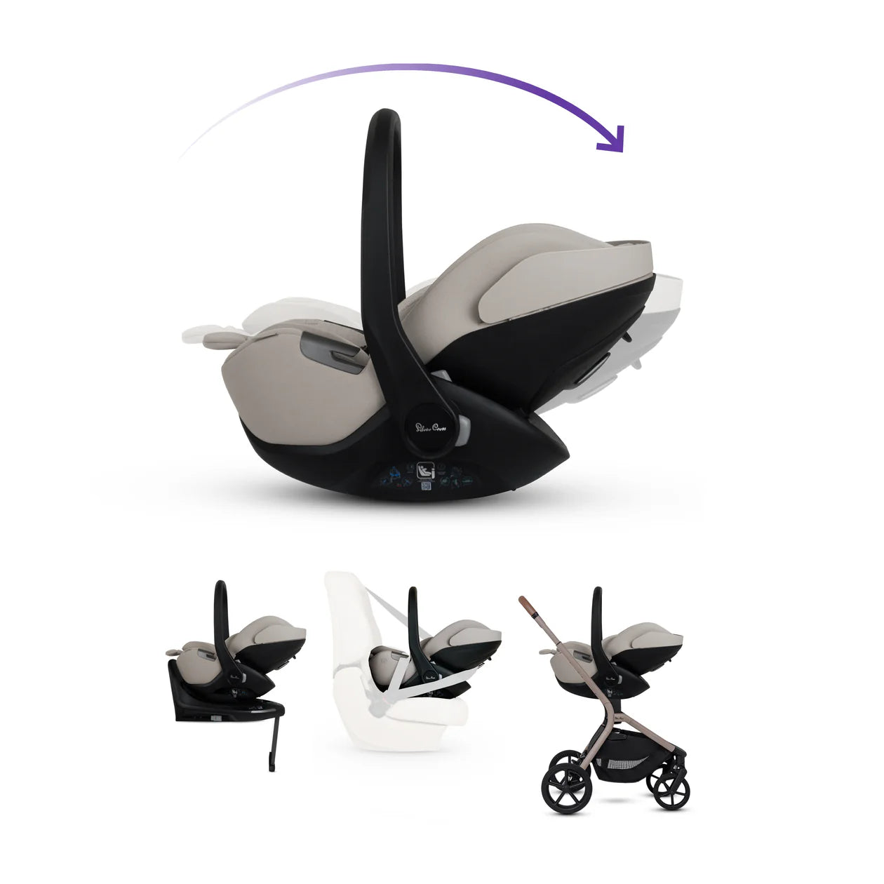 Silver Cross Breez Champagne Travel System Ultimate 360 Infant Carrier Bundle (12 piece)