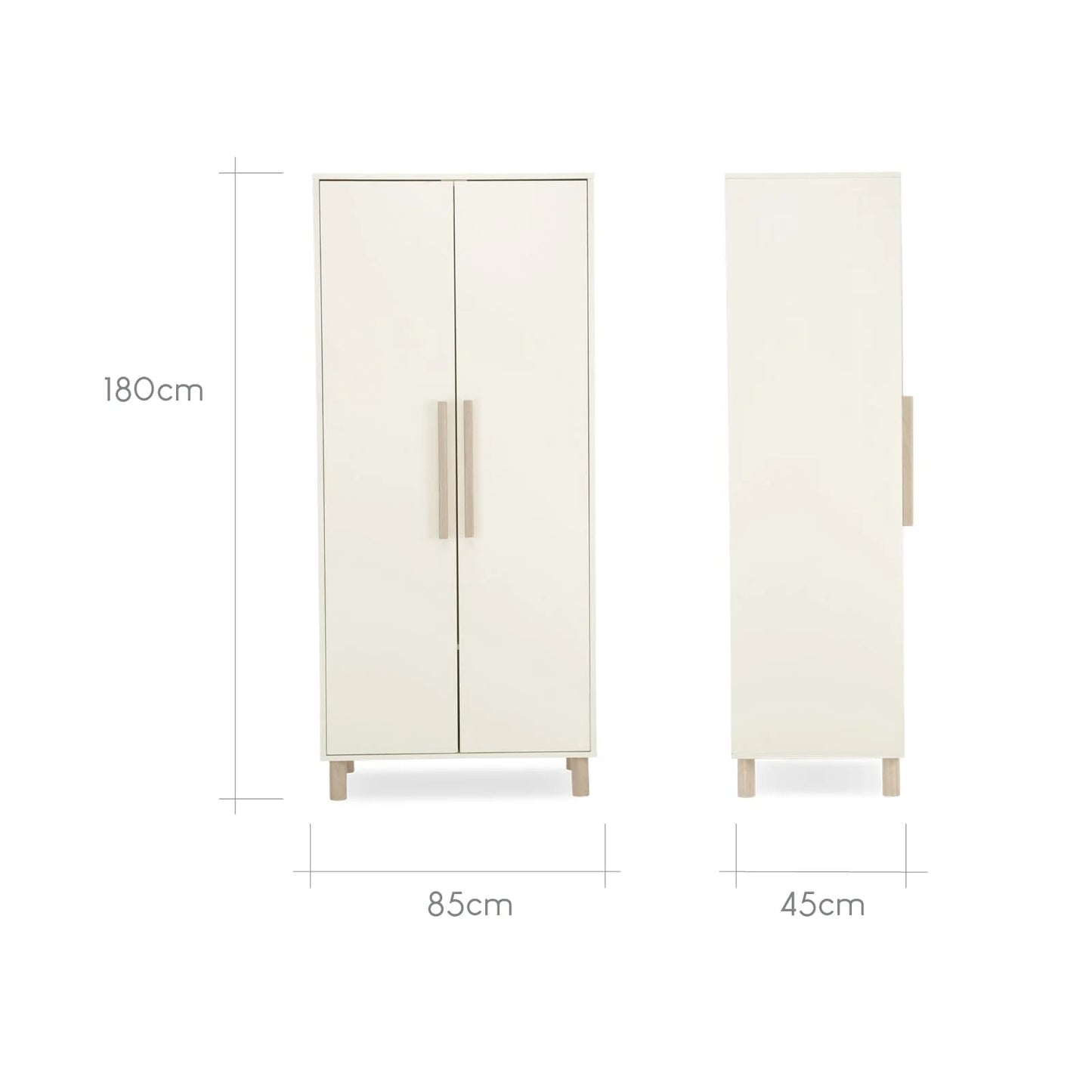CuddleCo Harper Wardrobe - Cream & Ash