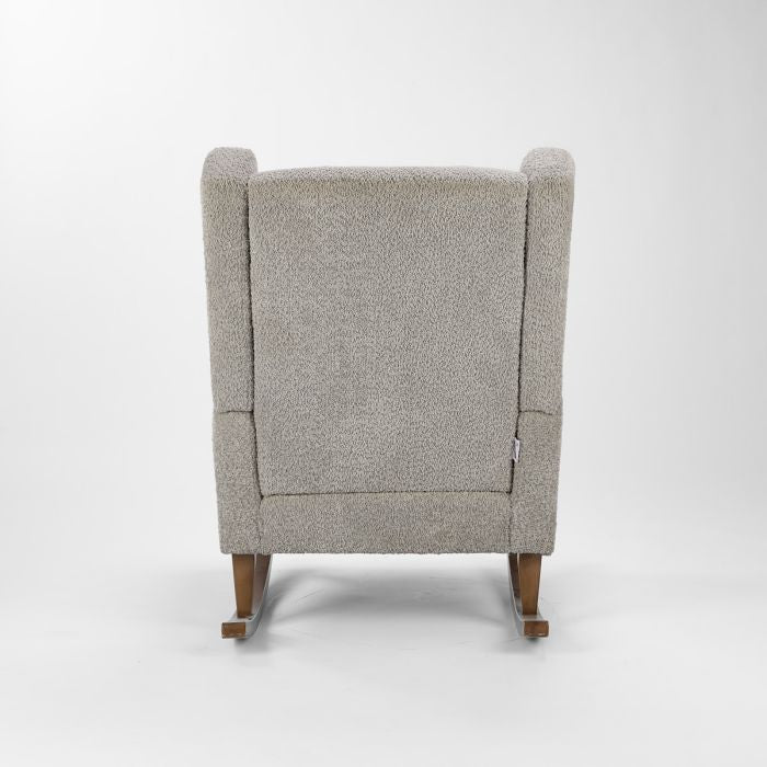 Harper Wingback Rocking Chair & Footstool - Cloud Grey