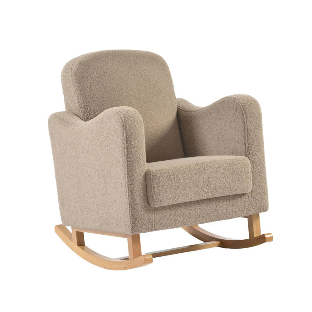 Bebe & Beyond Soother Nursing Chair + Stool – Boucle Collection Biscuit