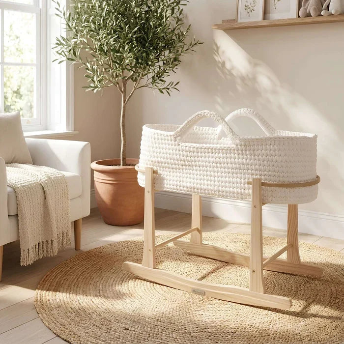Clair De Lune Crochet Moses Basket With Stand