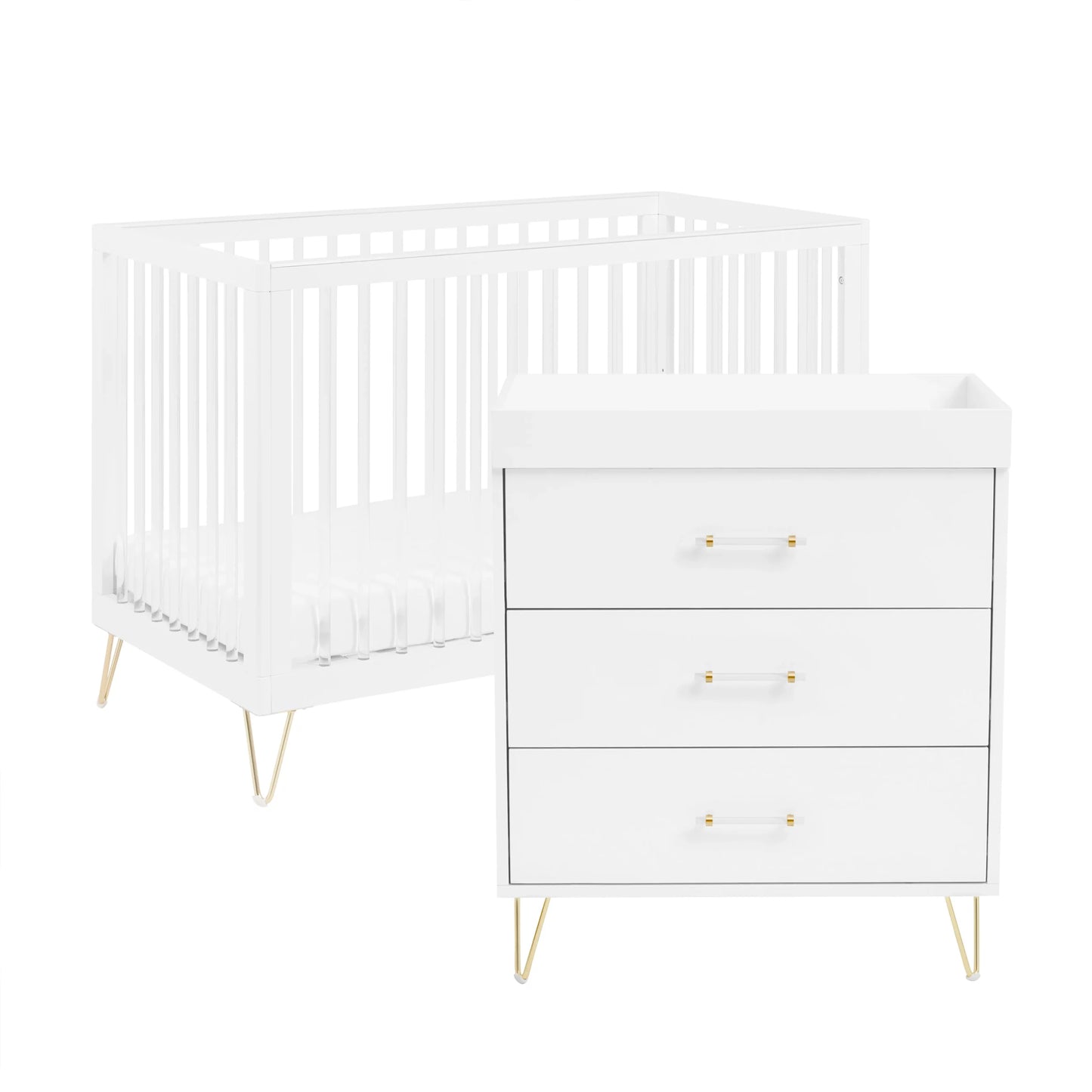 Babymore Kimi Acrylic 2 Piece Nursery Room Set *AUGUST OFFER FREE FOAM MATTRESS