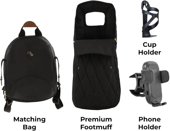 My Babiie MB450 LUXE 2-in-1 Pushchair & Carrycot - Black *Pre Order