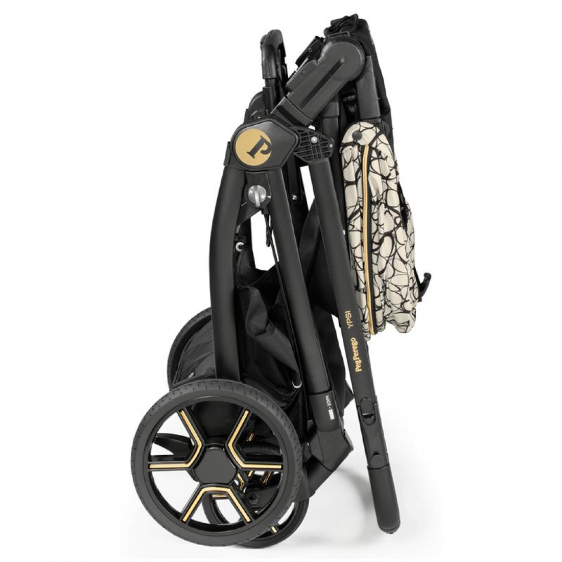 Peg Perego Ypsi 3 in 1 Lounge Modular Travel System Bundle, Graphic Gold