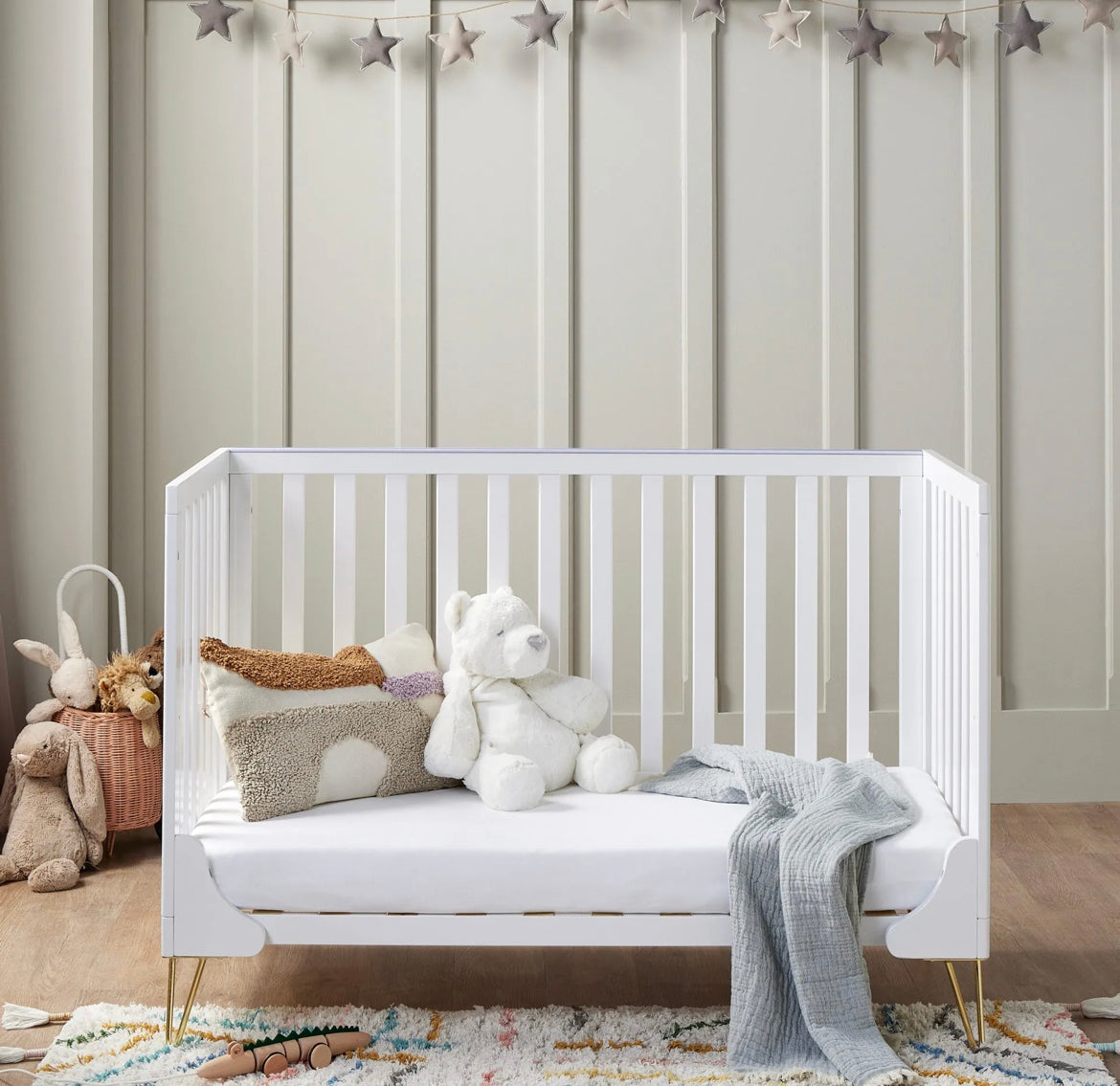 Babymore Kimi Cot Bed – White *AUGUST OFFER