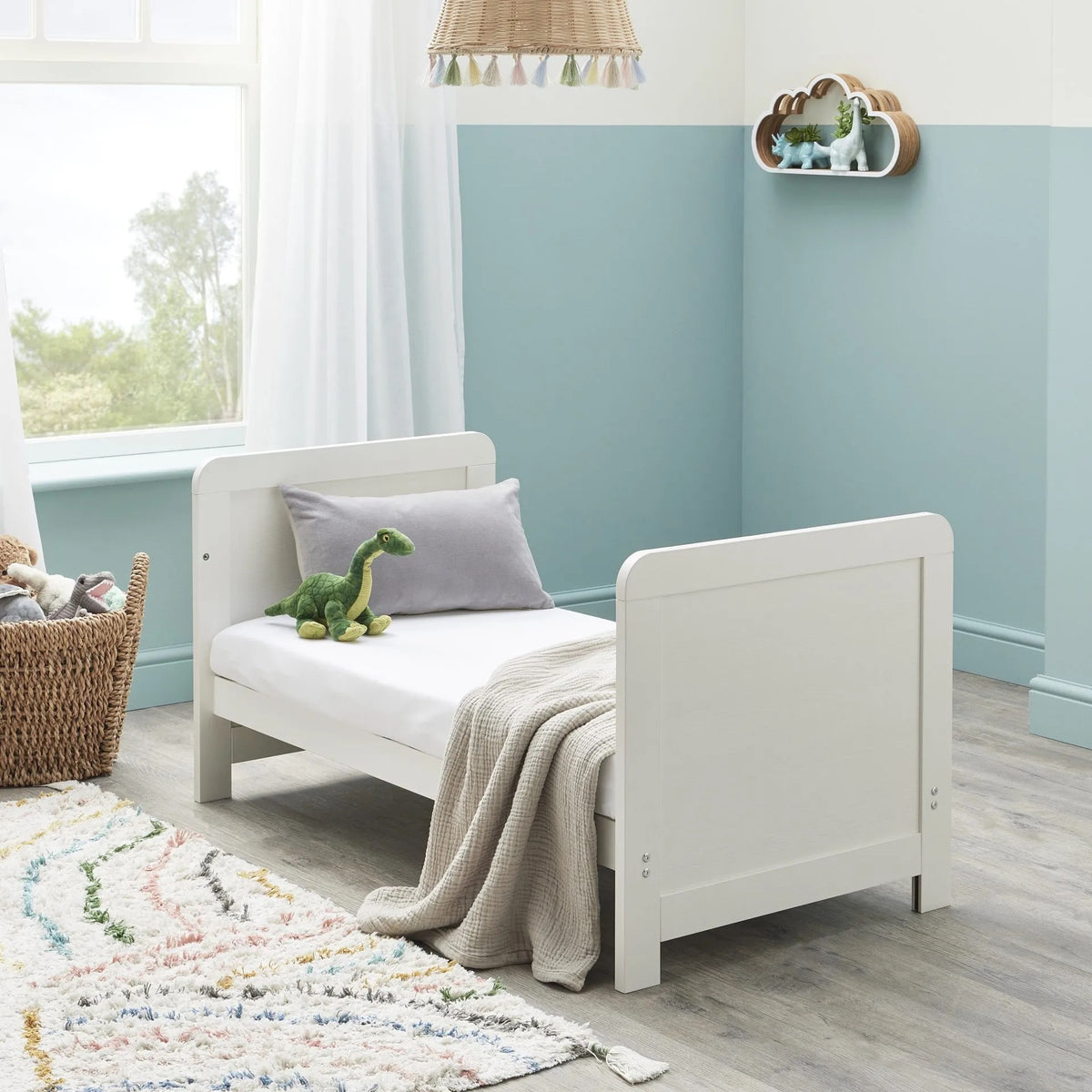 Babymore Caro Mini Cot Bed – white wash *SEPTEMBER OFFER