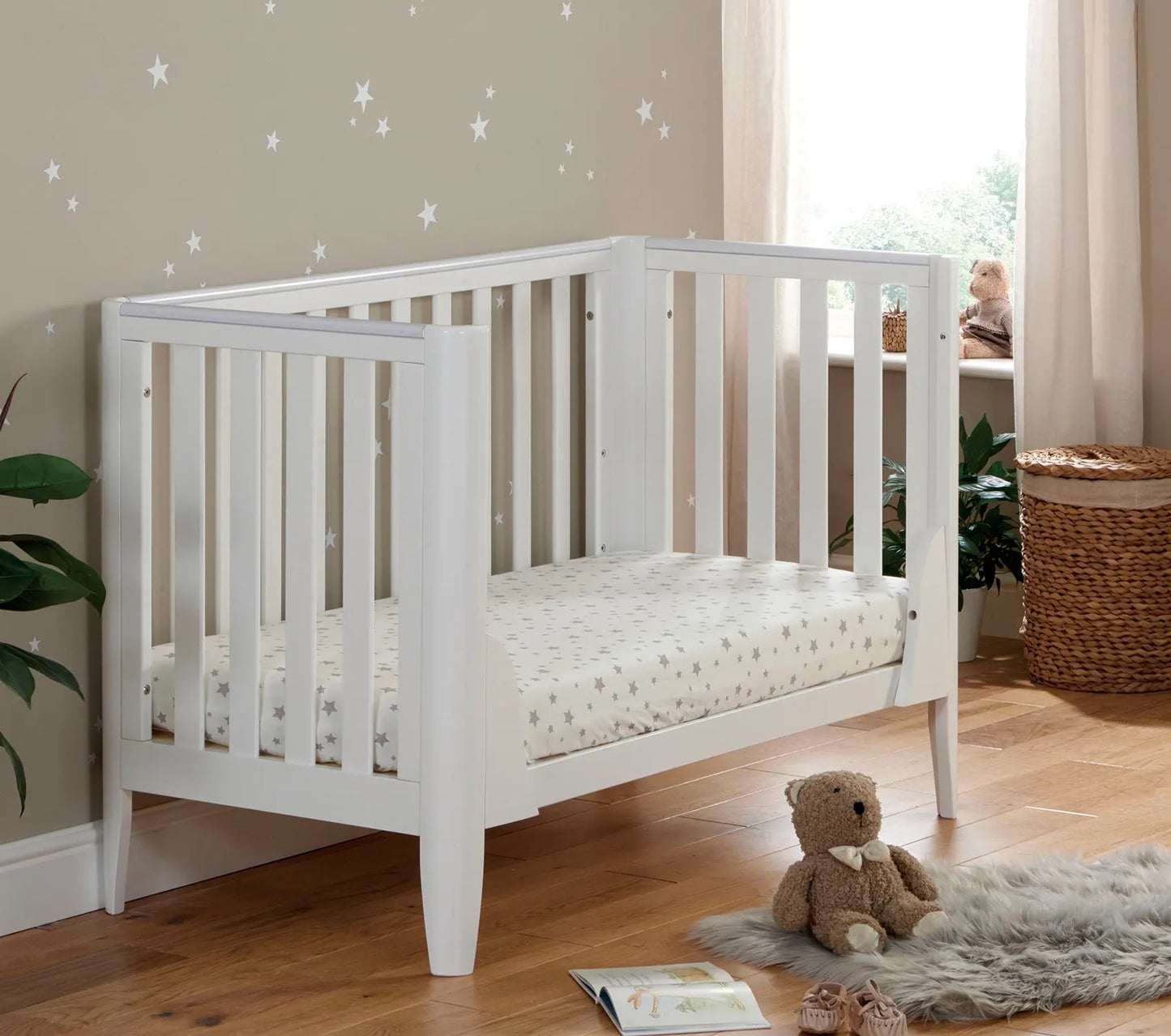 Babymore Iris Cot Bed- White *AUGUST OFFER