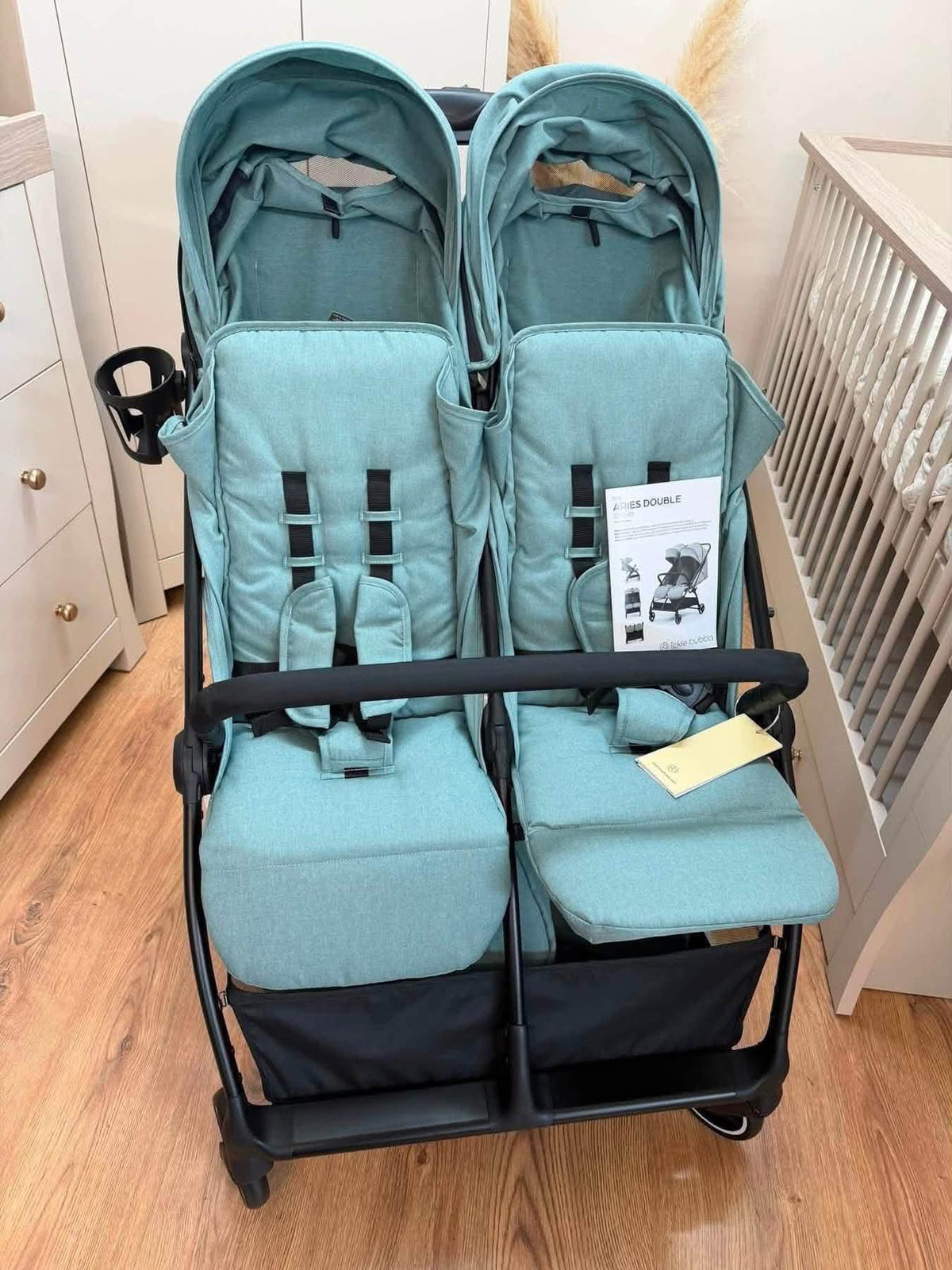 Ickle Bubba Aries Double Max Autofold Stroller, Sage~ EX DISPLAY BIRMINGHAM STORE