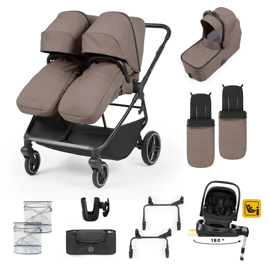Ickle Bubba Altair Growing Families 13 Piece Travel System with i-Size Nimbus 180 Spin Car Seat & ISOFIX Base, Mink  *PRE ORDER BEGINNING OCTOBER