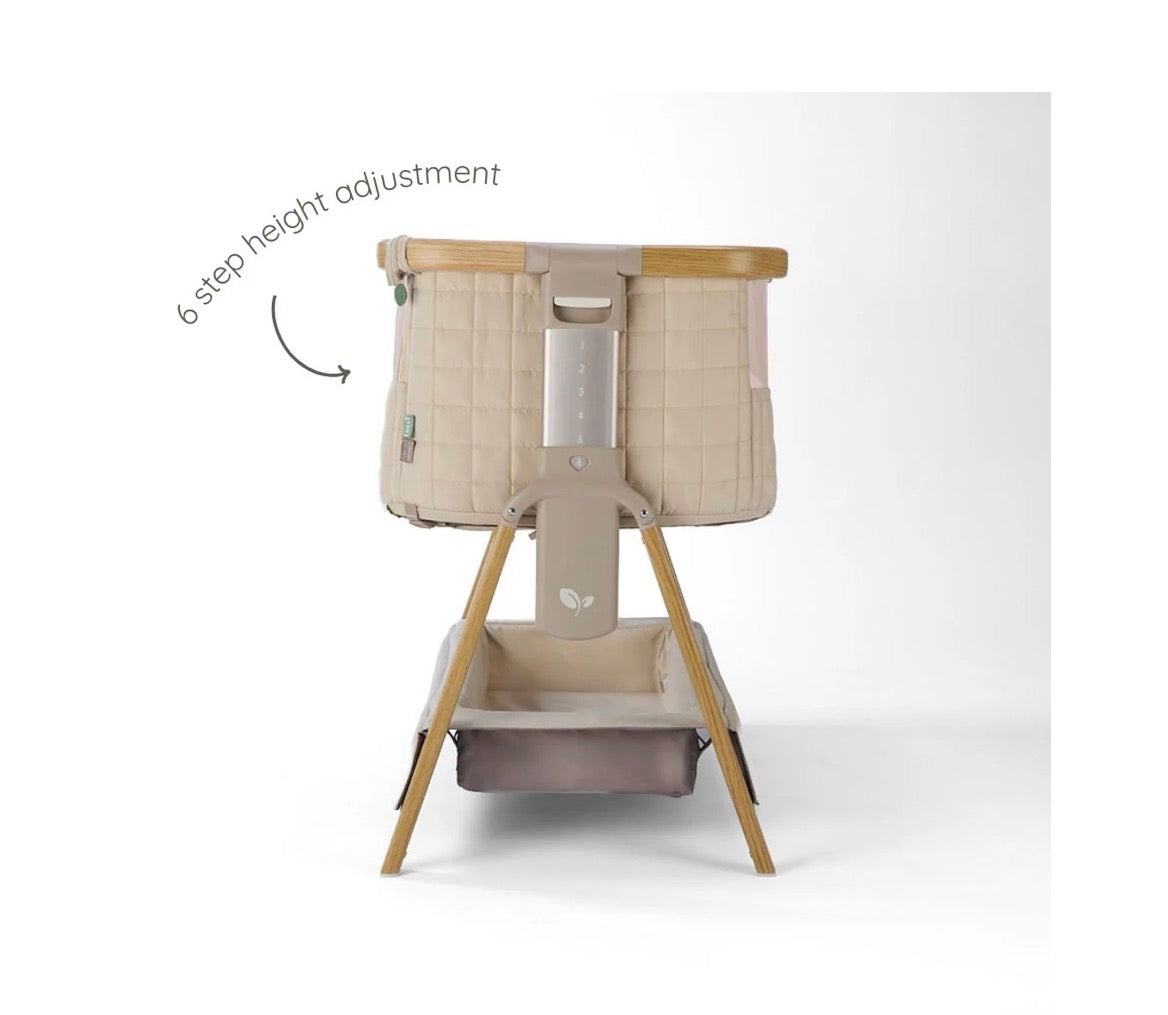 Tutti Bambini CoZee Sense Bedside Crib ~ Toasted oak/Sand
