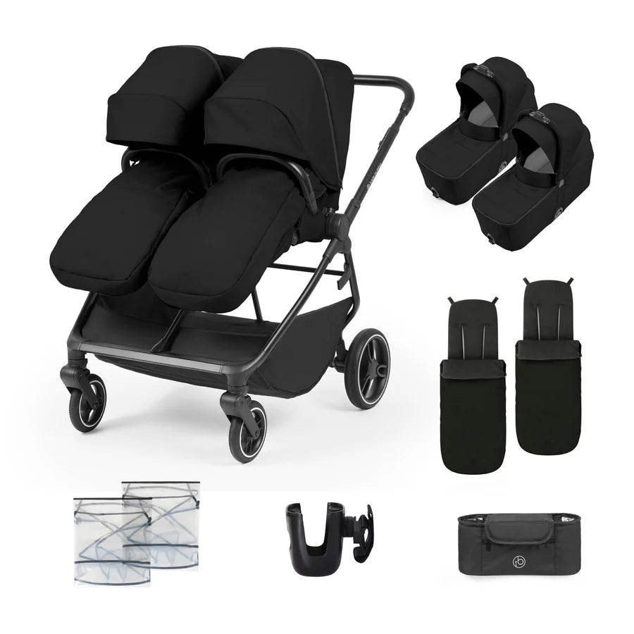 Ickle Bubba Altair Twin Stroller, Black * PRE ORDER BEGINNING OCTOBER