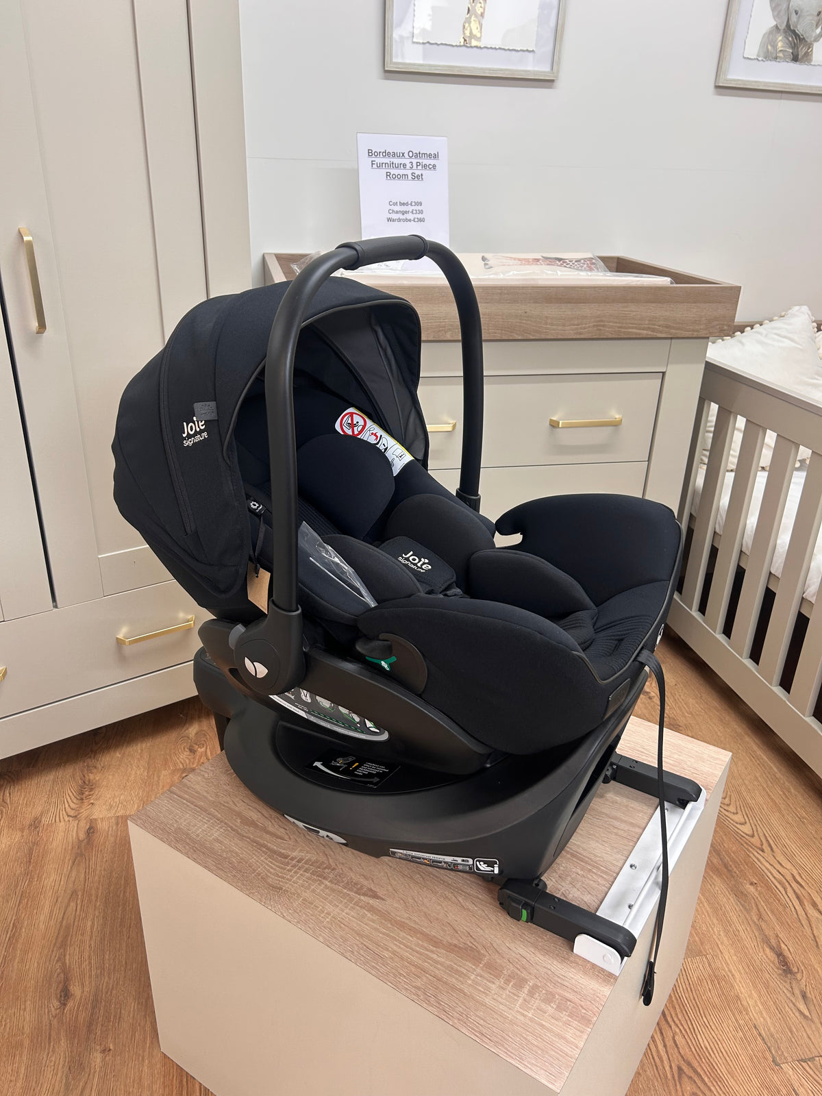 Joie car seat trio - I level pro, I harbour E & encore 360 base - open box Birmingham store