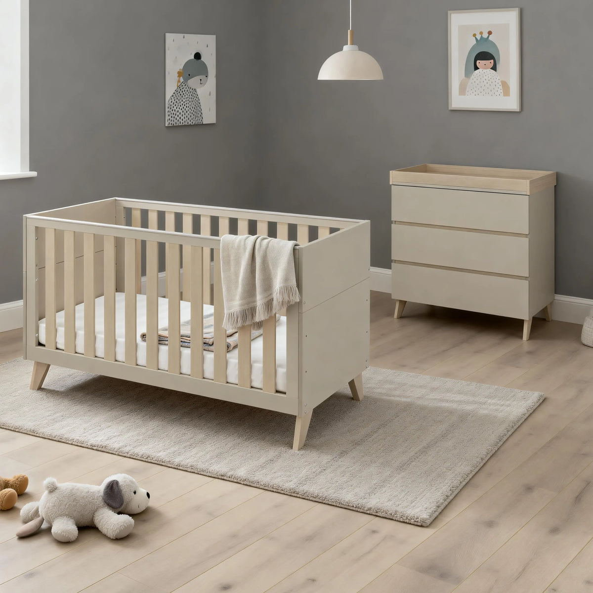 Babymore Dante 2 piece Nursery Room set - Cashmere