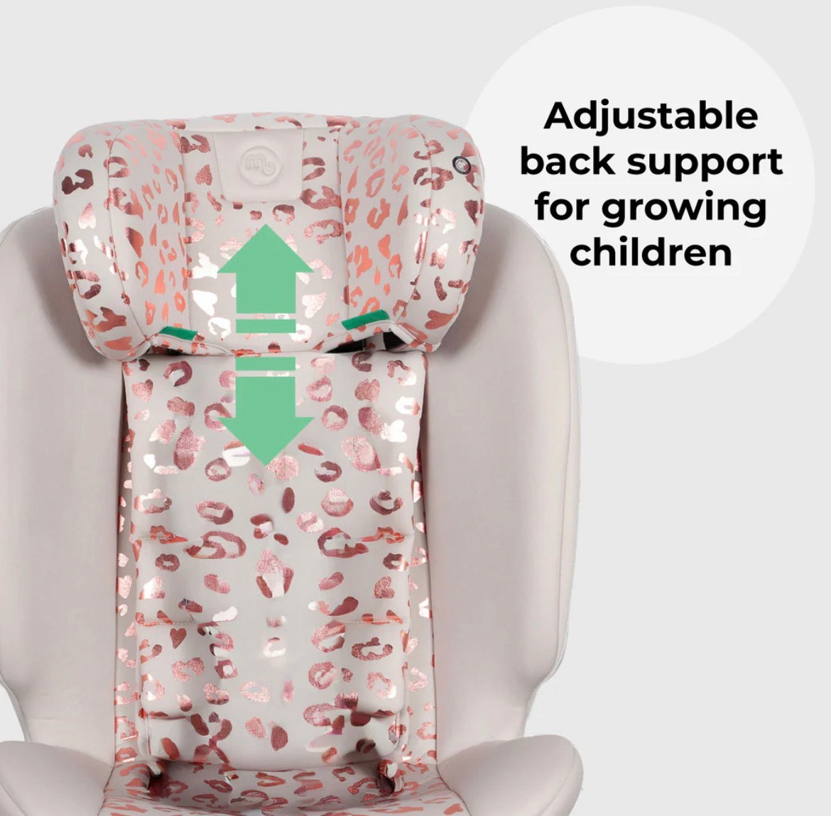 My Babiie Easy Spin R129 Car Seat with Top Tether - Pink Leopard