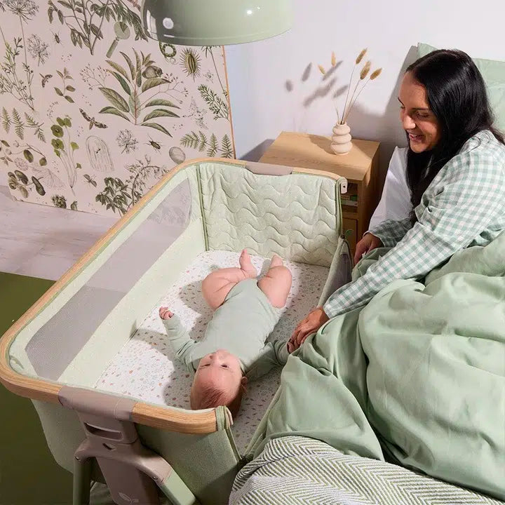 Tutti Bambini Cozee Air 2 Bedside Crib – Drifted Oak/Eucalyptus