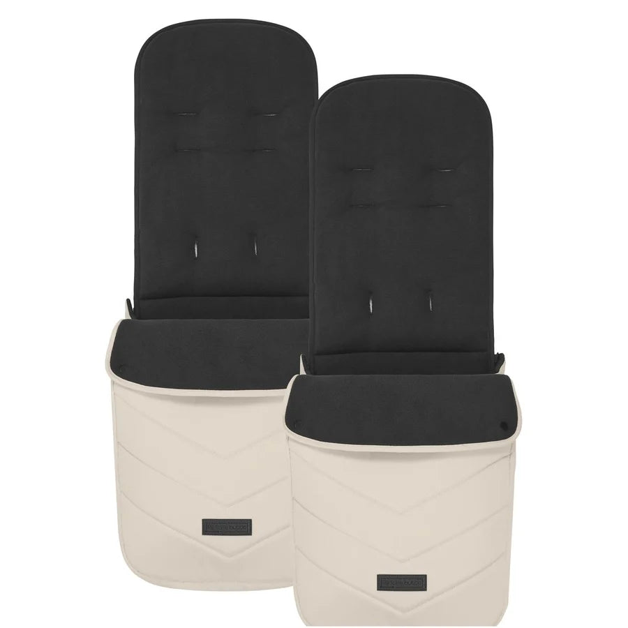 Ickle Bubba Virgo Twin 18 Piece Travel System with i-Size Nimbus Car Seats & Spin ISOFIX Bases -Stone