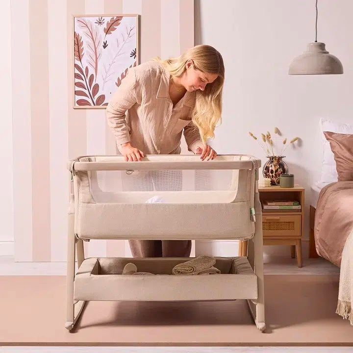 Tutti Bambini Cozee Air 2 Bedside Crib – Soft Walnut/Cocoa