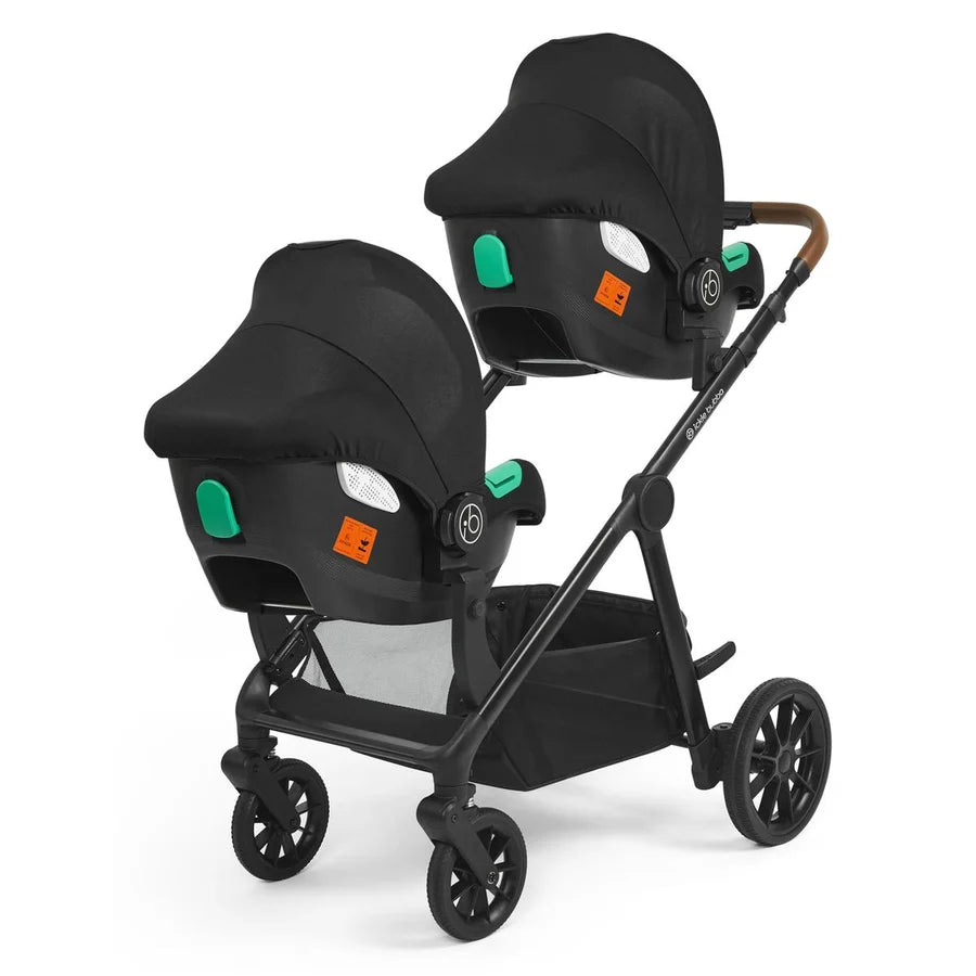 Ickle Bubba Virgo Twin 18 Piece Travel System with i-Size Cirrus Car Seats & Isofix Bases, Black