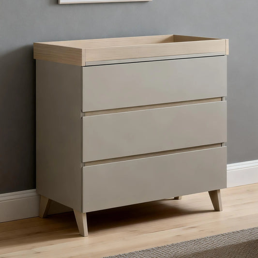 Babymore Mira Nursery Chest Changer – Cashmere Warm Oak