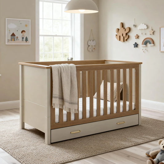 Babymore Mira cot bed - Cashmere warm oak