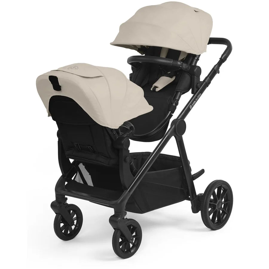 Ickle Bubba Virgo Twin 18 Piece Travel System with i-Size Cirrus Car Seats & Isofix Bases, Stone