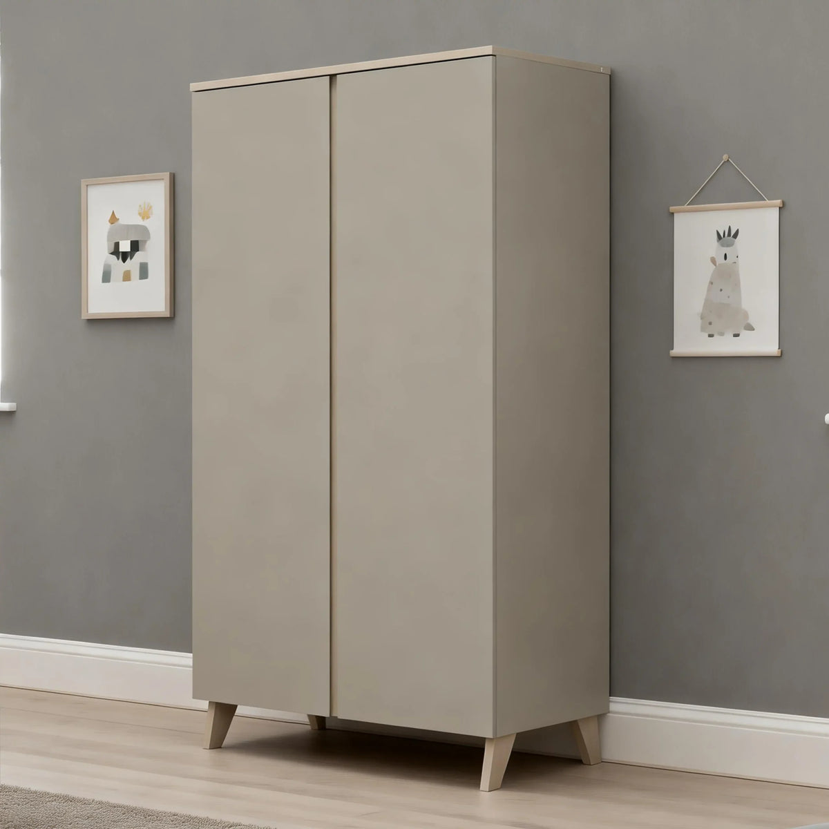 Babymore Mira Nursery Wardrobe – Cashmere Warm Oak