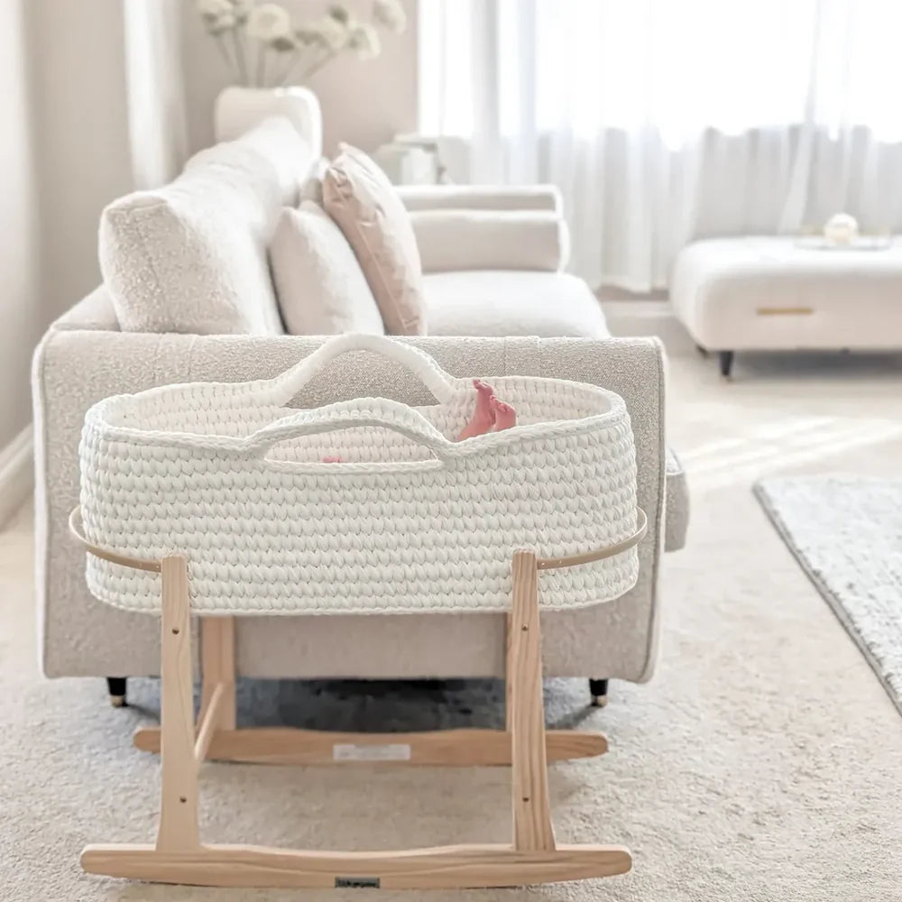 Clair De Lune Crochet Moses Basket With Stand