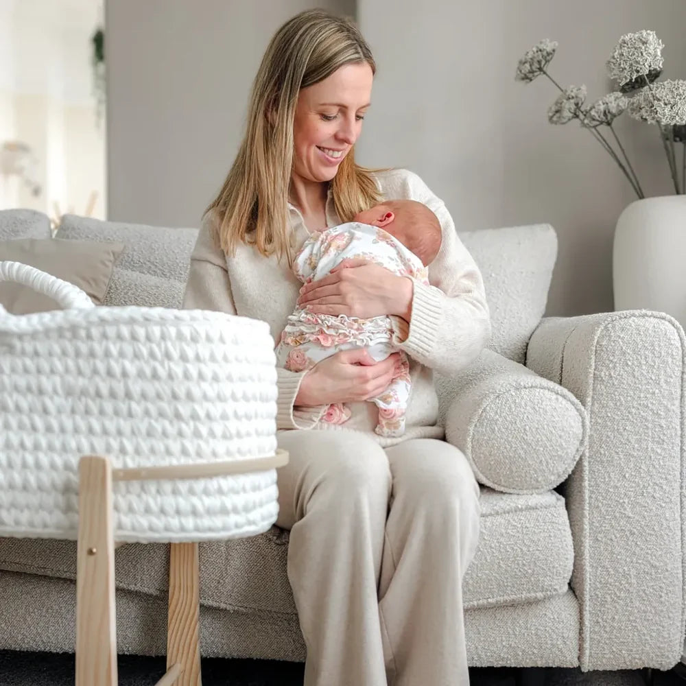 Clair De Lune Crochet Moses Basket With Stand