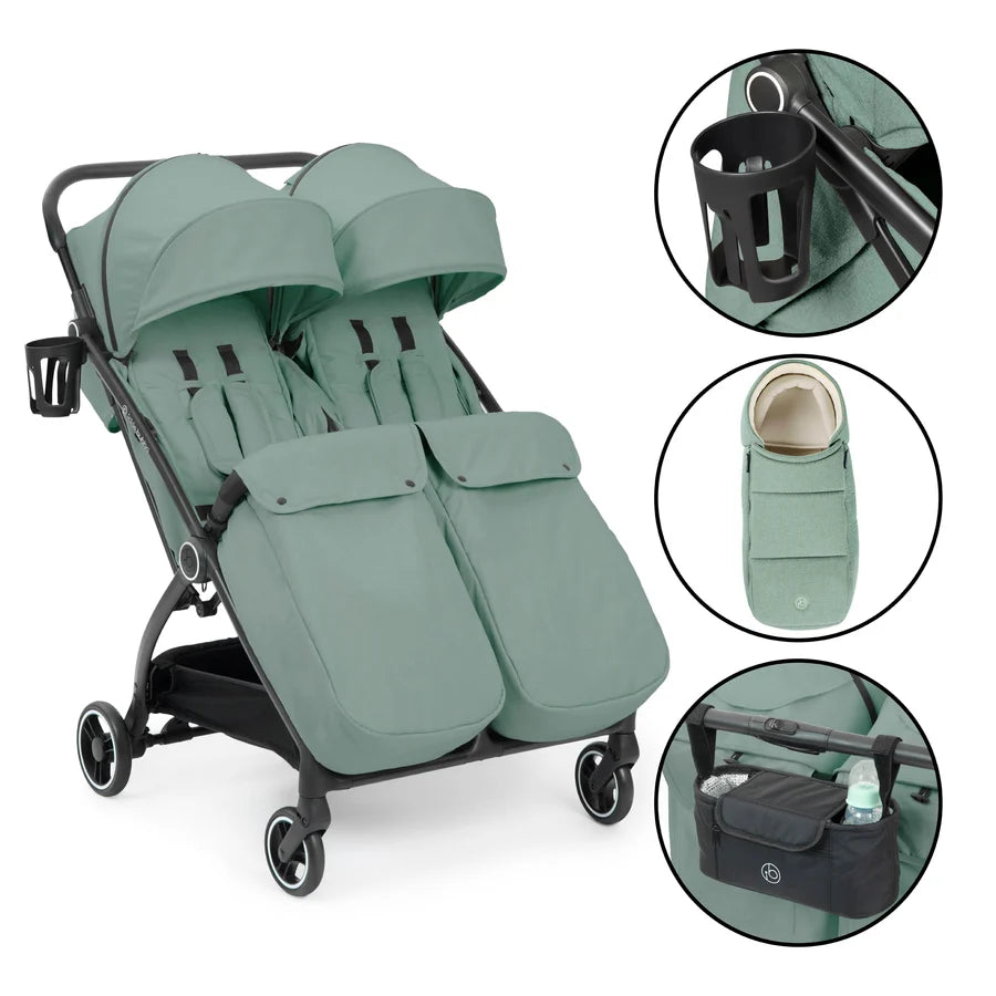 Ickle Bubba Aries Double prime  Autofold Stroller, Sage *PRE ORDER BEGINNER OCTOBER