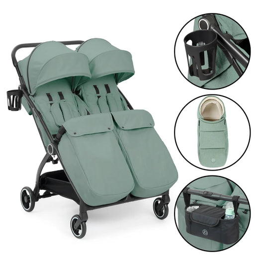 Ickle Bubba Aries Double prime  Autofold Stroller, Sage *PRE ORDER BEGINNER OCTOBER