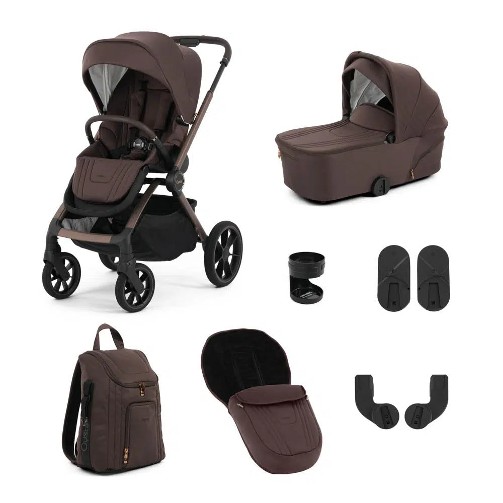 Oyster Vee stroller & carrycot package ~ Chocolate