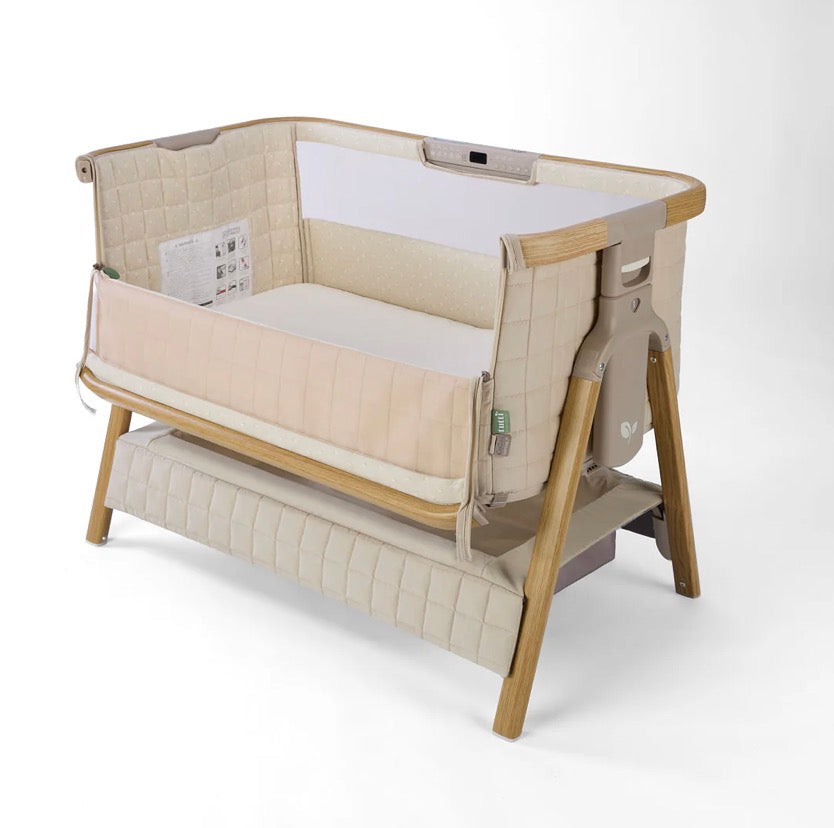 Tutti Bambini CoZee Sense Bedside Crib ~ Toasted oak/Sand