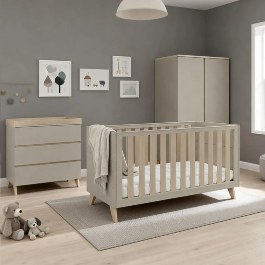 Babymore Dante 3 piece Nursery Room set -Cashmere