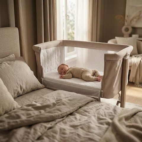 “Vanilla Bundle” Red kite I pace travel system, rockabye bedside crib and feed me fold highchair
