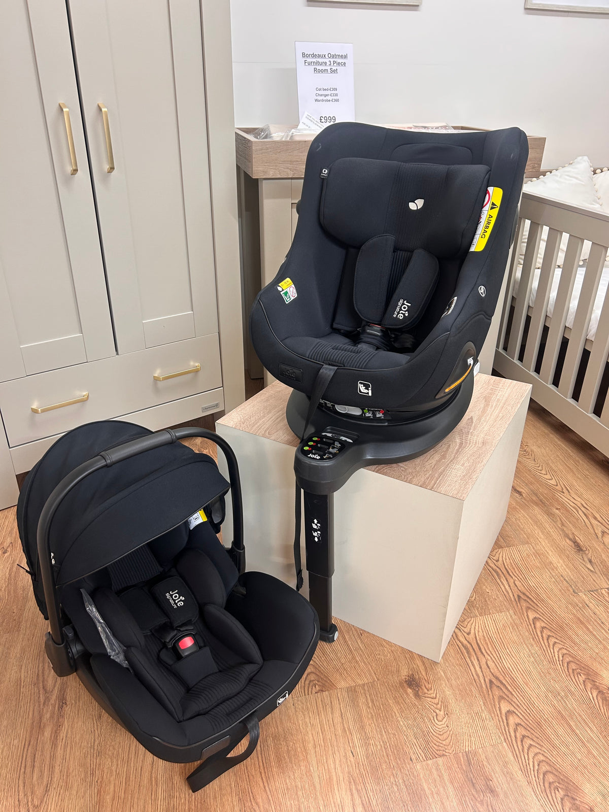 Joie car seat trio - I level pro, I harbour E & encore 360 base - open box Birmingham store