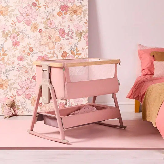 Tutti Bambini Cozee Air 2 Bedside Crib – Drifted Oak/Blush