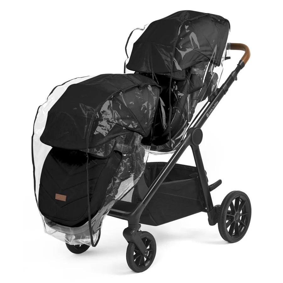 Ickle Bubba Virgo Twin 18 Piece Travel System with i-Size Cirrus Car Seats & Isofix Bases, Black