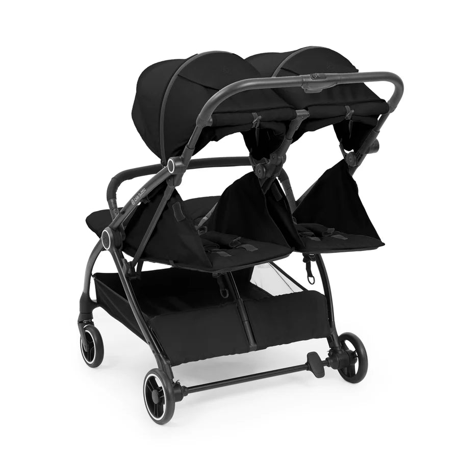 Ickle Bubba Aries Double Autofold Stroller, Black