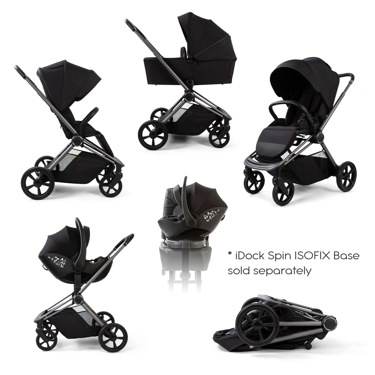 Red Kite Push Me Cruise 3 In 1 With Folding Carrycot Onyx