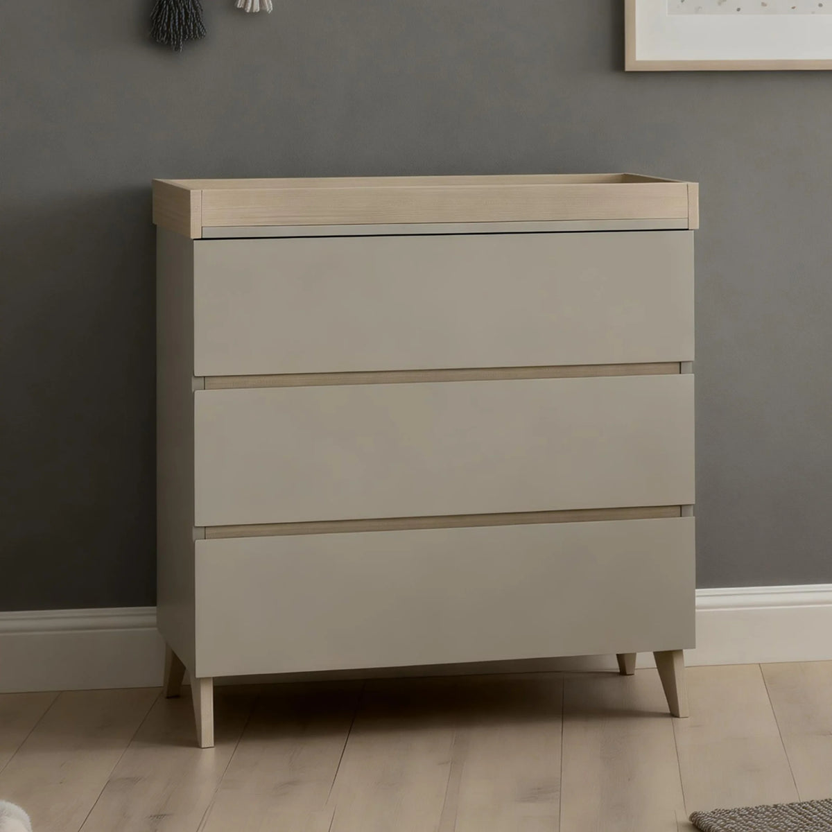 Babymore Mira Nursery Chest Changer – Cashmere Warm Oak