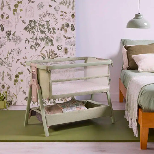 Tutti Bambini Cozee Zen Bedside Crib – Eucalyptus
