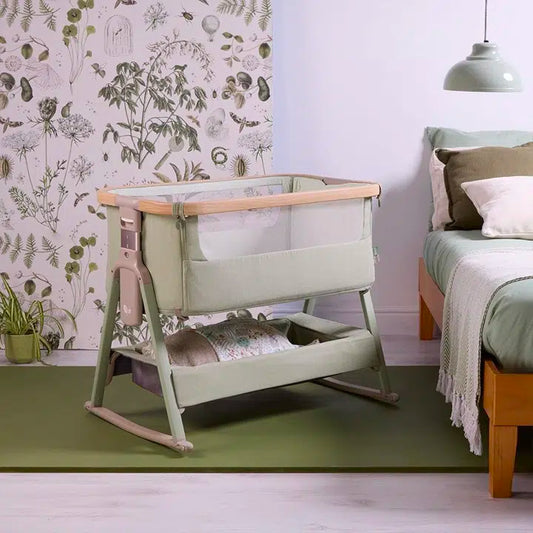 Tutti Bambini Cozee Air 2 Bedside Crib – Drifted Oak/Eucalyptus