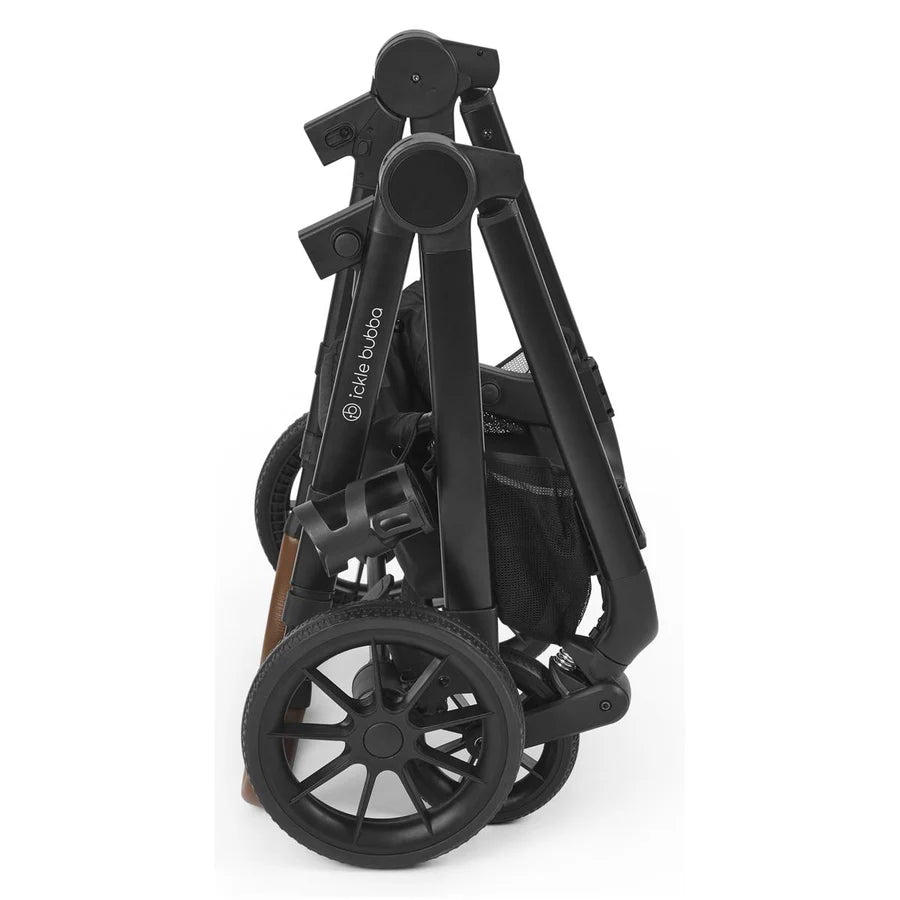 Ickle Bubba Virgo Twin 18 Piece Travel System with i-Size Cirrus Car Seats & Isofix Bases, Black