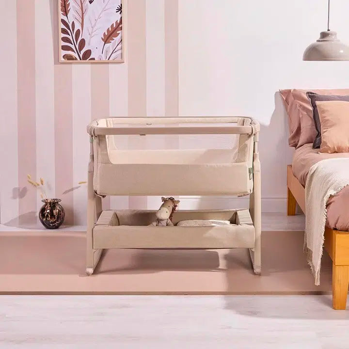 Tutti Bambini Cozee Air 2 Bedside Crib – Soft Walnut/Cocoa