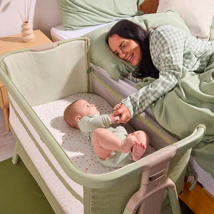 Tutti Bambini Cozee Zen Bedside Crib – Eucalyptus