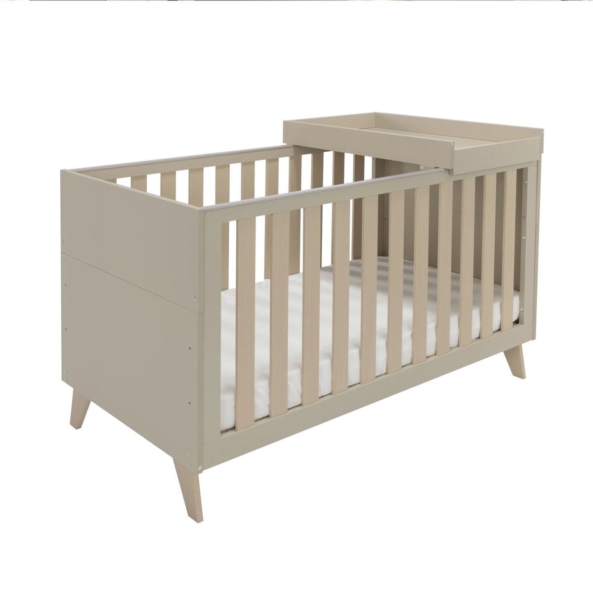 Babymore Dante cot bed with cot top changer - Cashmere