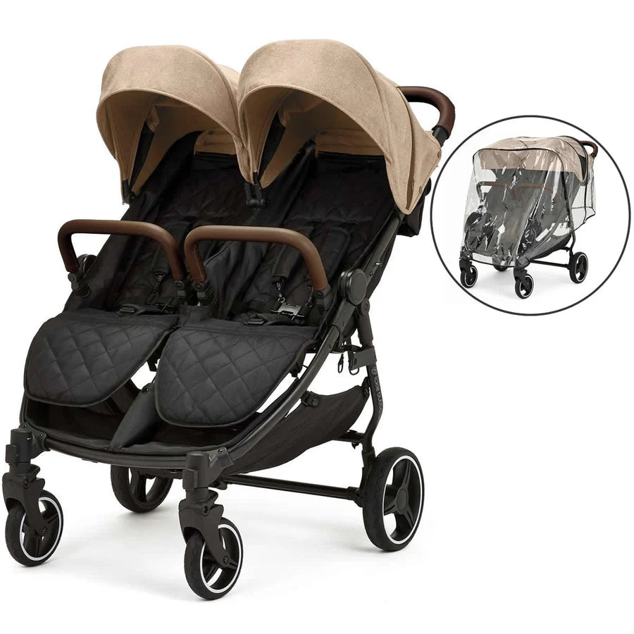 Ickle Bubba Venus Double Stroller - Biscuit